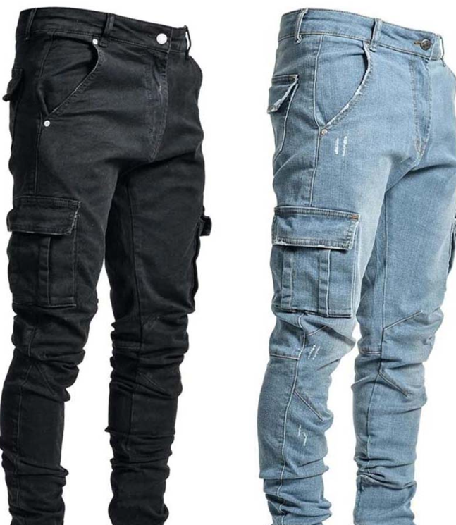 Men Jeans Skinny Jeans Stretch Pants Slim Fit Pants Ripped Jeans Long Pants Men Pants