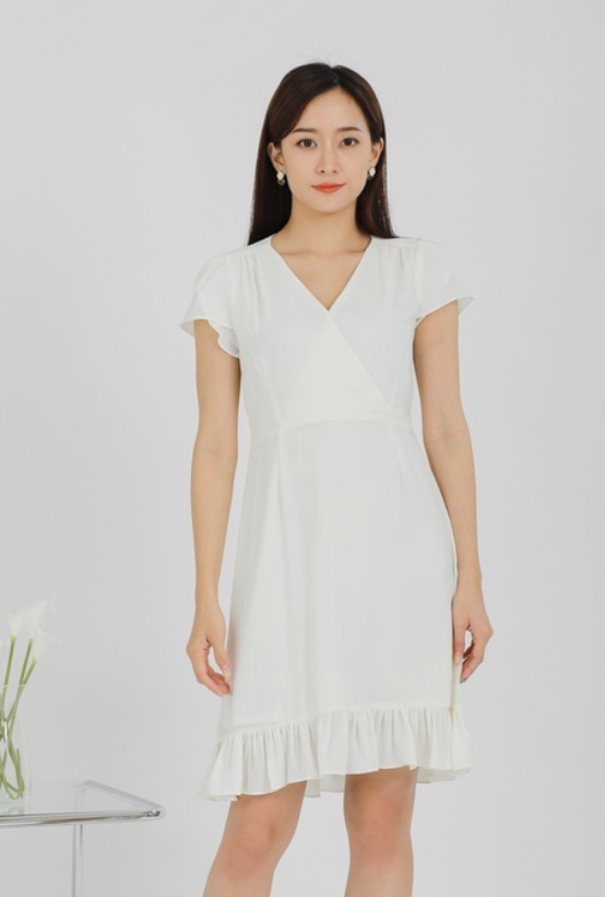 MMRS. Garb - Emeri Ruffles Wrapped Dress - Ivory