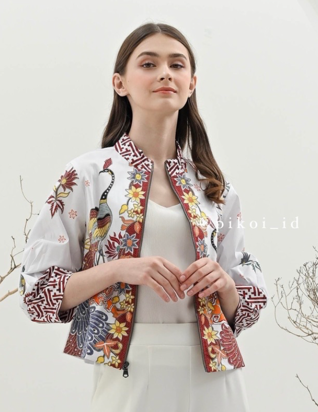 Bomber Jacket modern batik Girls/Women's Office batik/outer batik/batik blazer Top 135