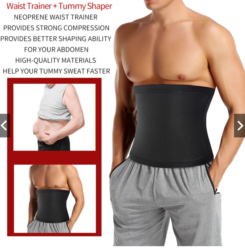 Mens Abdomen Reducer Sauna Body Shaper Fitness Sweat Trimmer Belt Waist Trainer Belly Slimming Shapewear Waist Trainer Corset We
